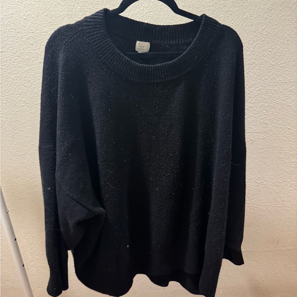 a new day Women's Black Crew Neck Sweater